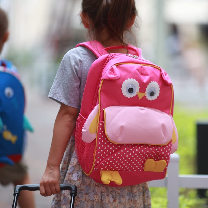 yodo Little Kids School Bag Pre-K Toddler Backpack with Name Tag and Chest Strap, Owl - Image 3